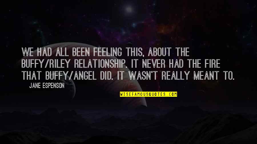 Buffy And Angel Quotes By Jane Espenson: We had all been feeling this, about the