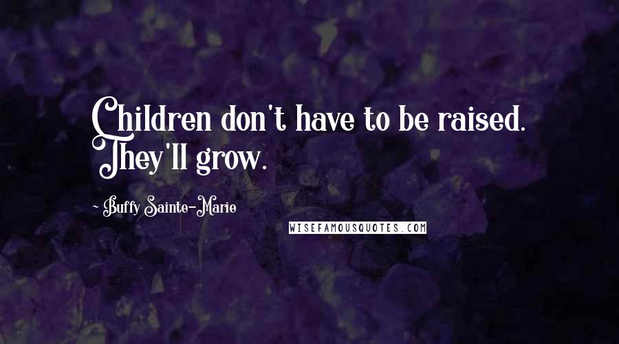 Buffy Sainte-Marie quotes: Children don't have to be raised. They'll grow.