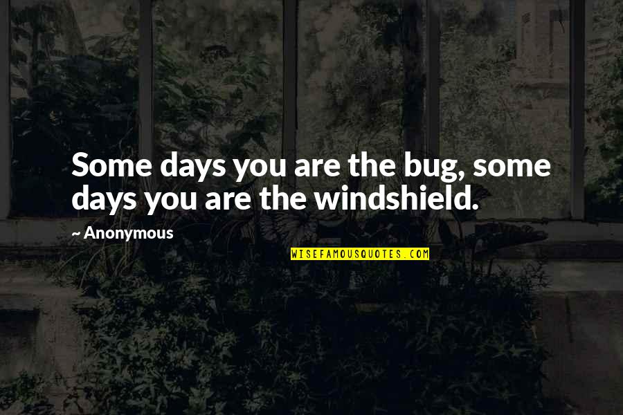 Bug Quotes By Anonymous: Some days you are the bug, some days