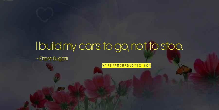 Bugatti's Quotes By Ettore Bugatti: I build my cars to go, not to