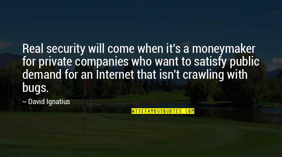 Bugs's Quotes By David Ignatius: Real security will come when it's a moneymaker