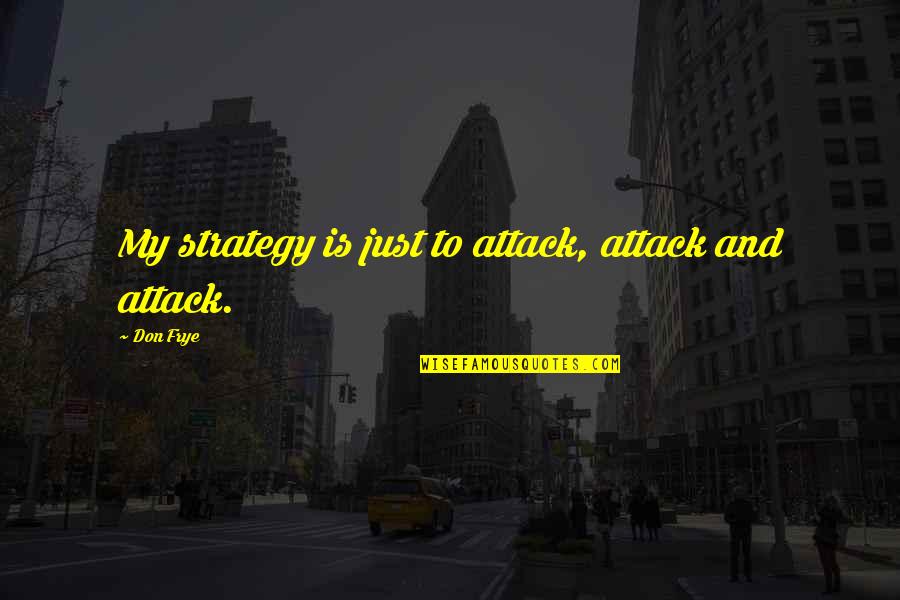 Buhardilla Rustica Quotes By Don Frye: My strategy is just to attack, attack and