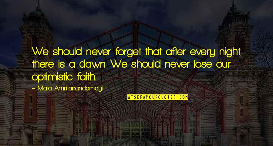 Buhay Marino Quotes By Mata Amritanandamayi: We should never forget that after every night,