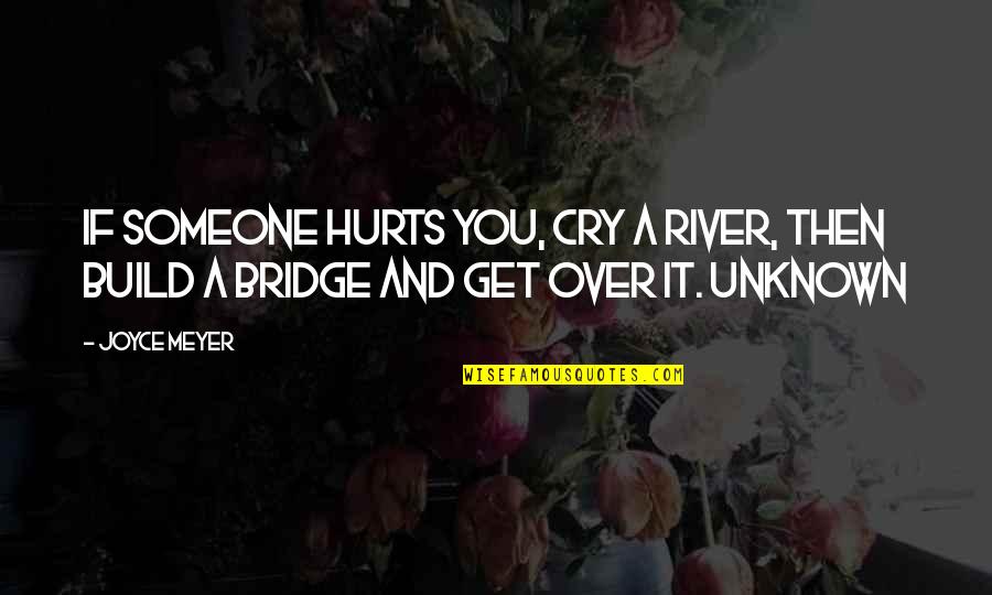 Build A Bridge Quotes By Joyce Meyer: If someone hurts you, cry a river, then