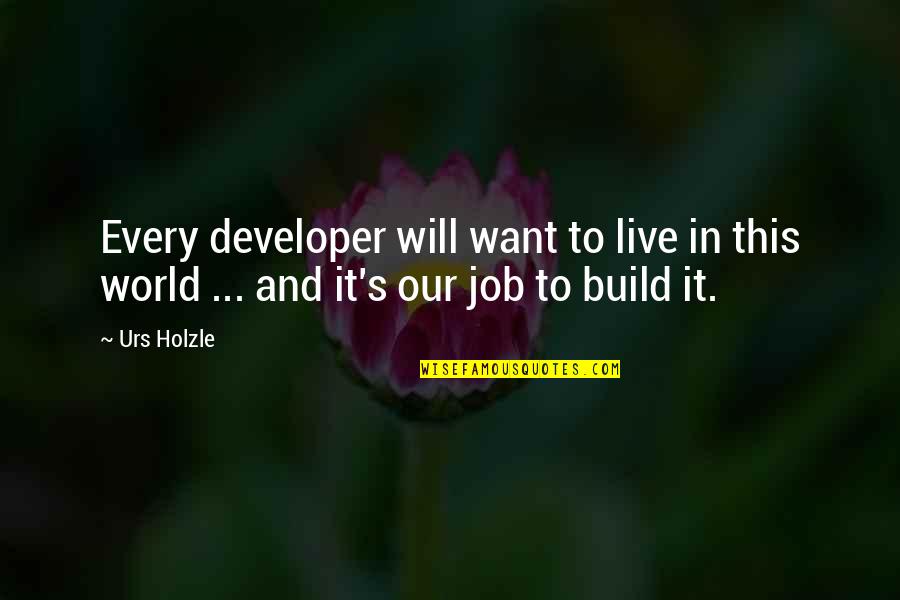 Build Each Other Up Quotes By Urs Holzle: Every developer will want to live in this