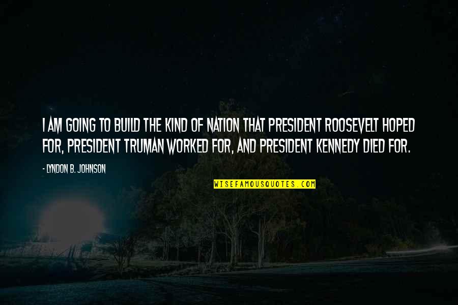 Build Nation Quotes By Lyndon B. Johnson: I am going to build the kind of