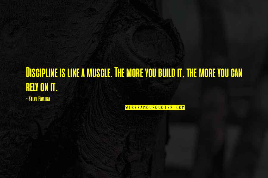 Build Quotes By Steve Pavlina: Discipline is like a muscle. The more you