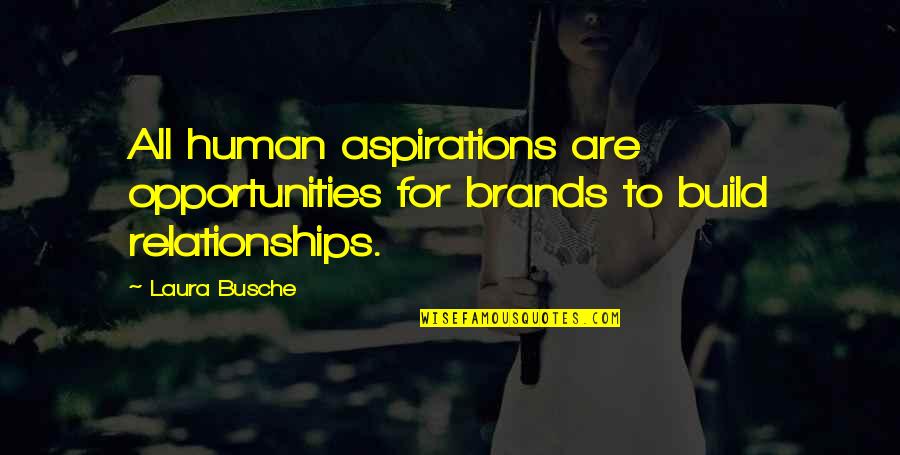 Build Relationships Quotes By Laura Busche: All human aspirations are opportunities for brands to