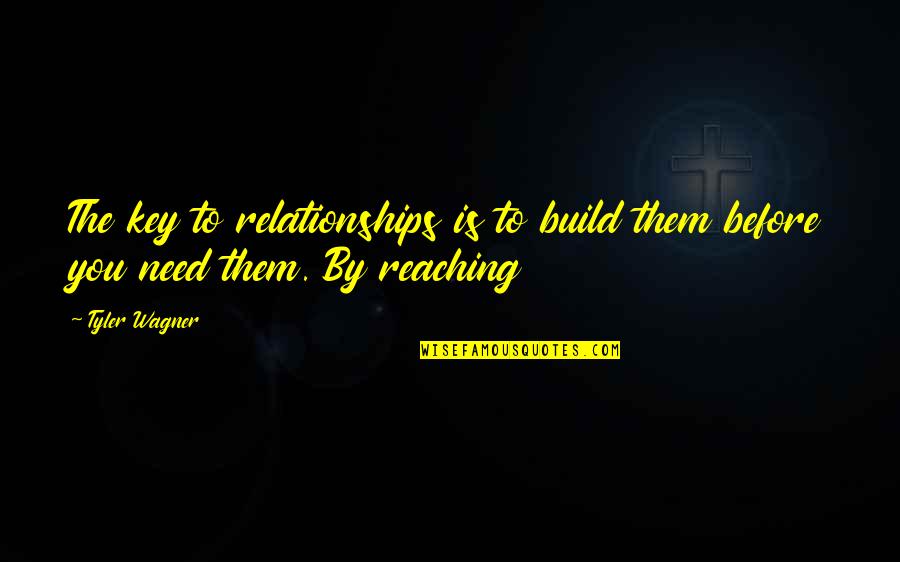 Build Relationships Quotes By Tyler Wagner: The key to relationships is to build them