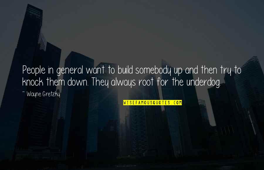 Build Them Up Quotes By Wayne Gretzky: People in general want to build somebody up