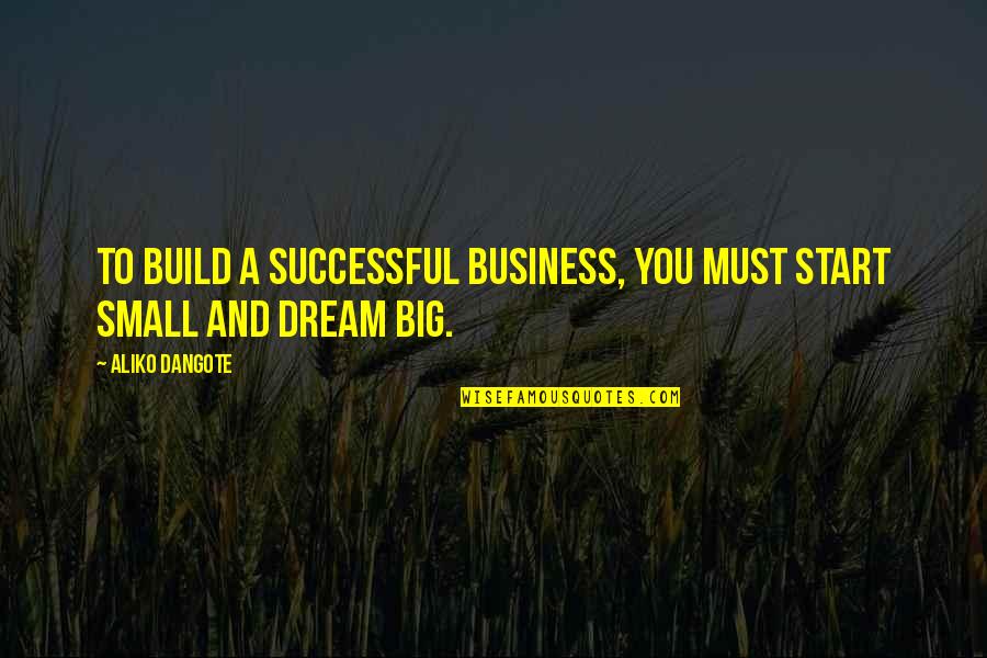 Build Your Dream Quotes By Aliko Dangote: To build a successful business, you must start