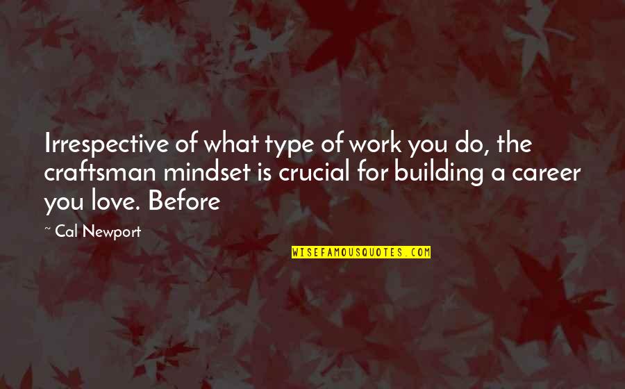 Building A Career Quotes By Cal Newport: Irrespective of what type of work you do,