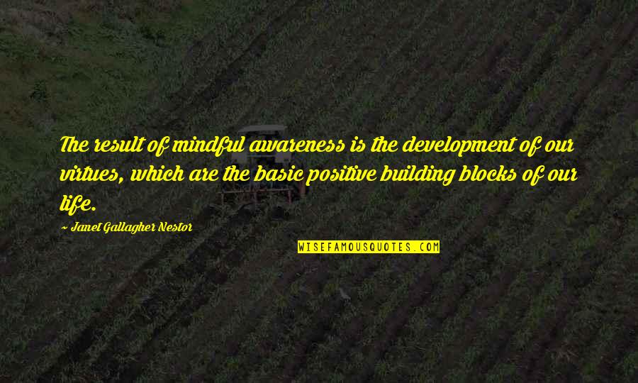 Building Blocks Life Quotes By Janet Gallagher Nestor: The result of mindful awareness is the development