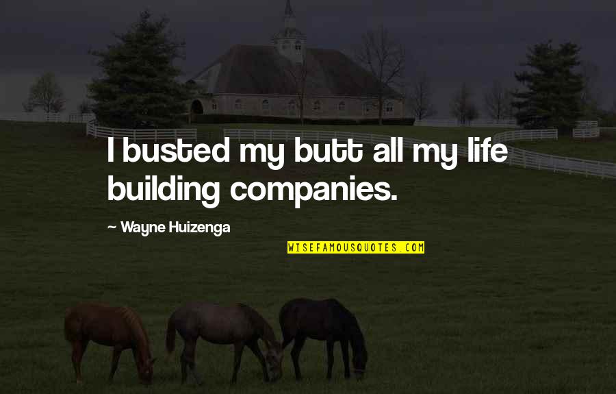 Building Companies Quotes By Wayne Huizenga: I busted my butt all my life building