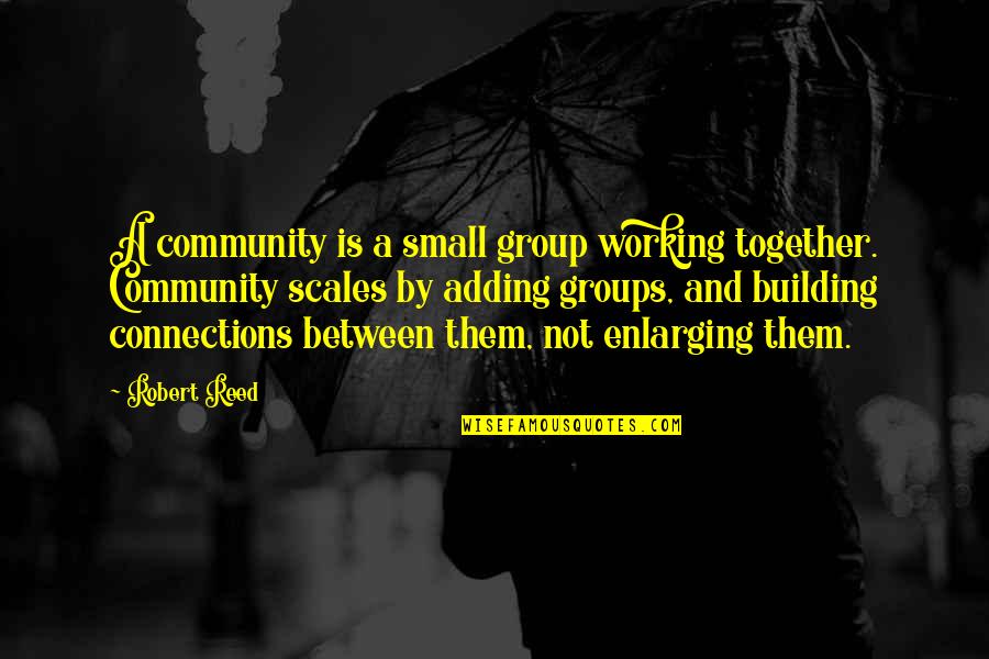 Building Connections Quotes By Robert Reed: A community is a small group working together.