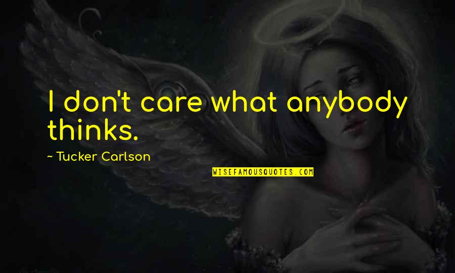 Building Control Indemnity Insurance Quote Quotes By Tucker Carlson: I don't care what anybody thinks.