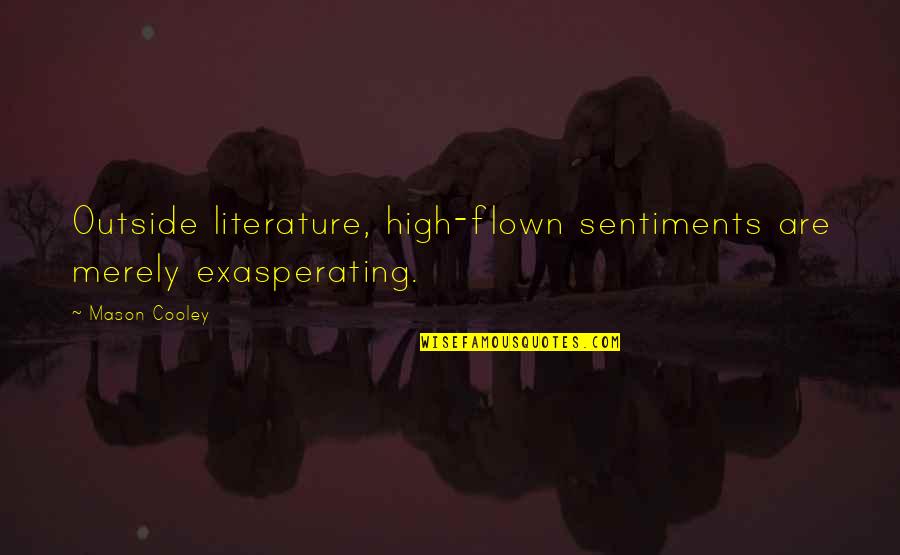 Building Emotional Walls Quotes By Mason Cooley: Outside literature, high-flown sentiments are merely exasperating.