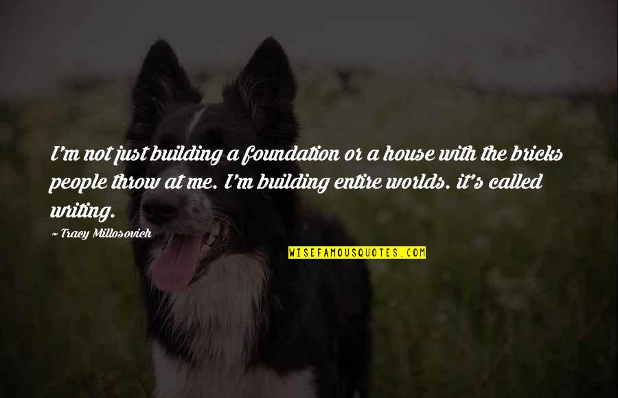 Building House Quotes By Tracy Millosovich: I'm not just building a foundation or a