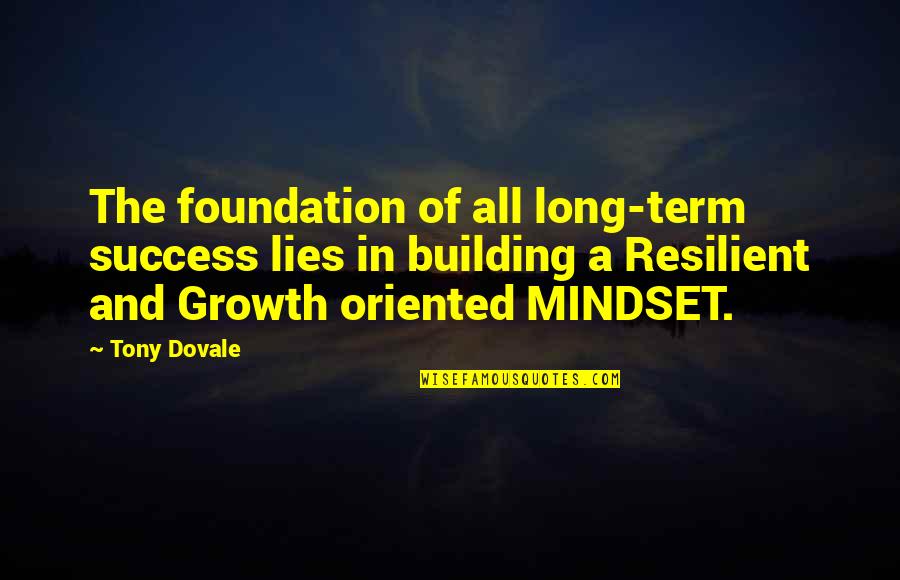 Building On Success Quotes By Tony Dovale: The foundation of all long-term success lies in