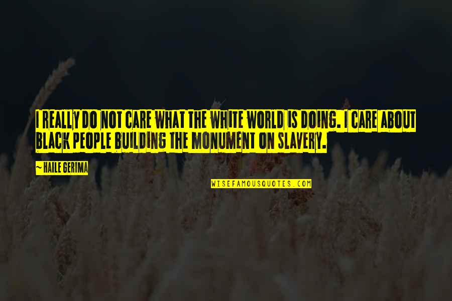 Building People Up Quotes By Haile Gerima: I really do not care what the white