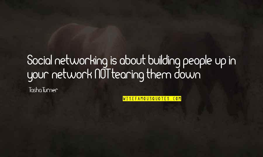 Building People Up Quotes By Tasha Turner: Social networking is about building people up in