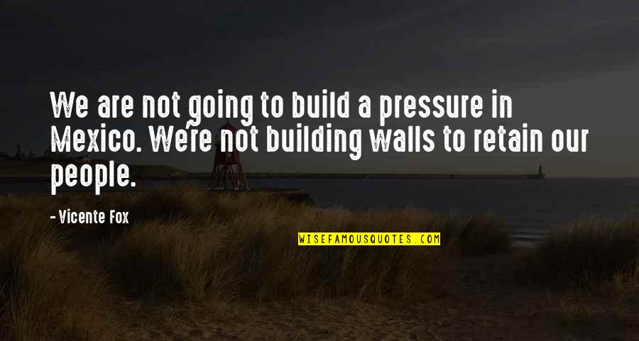 Building Quotes By Vicente Fox: We are not going to build a pressure