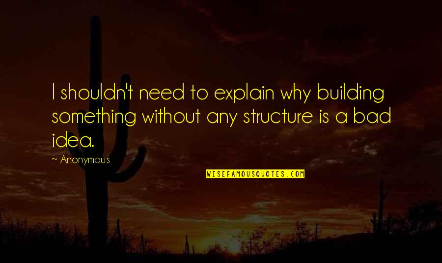 Building Structure Quotes By Anonymous: I shouldn't need to explain why building something
