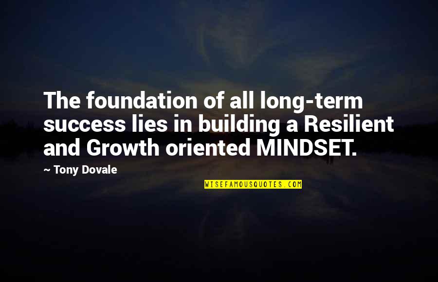 Building The Foundation Quotes By Tony Dovale: The foundation of all long-term success lies in
