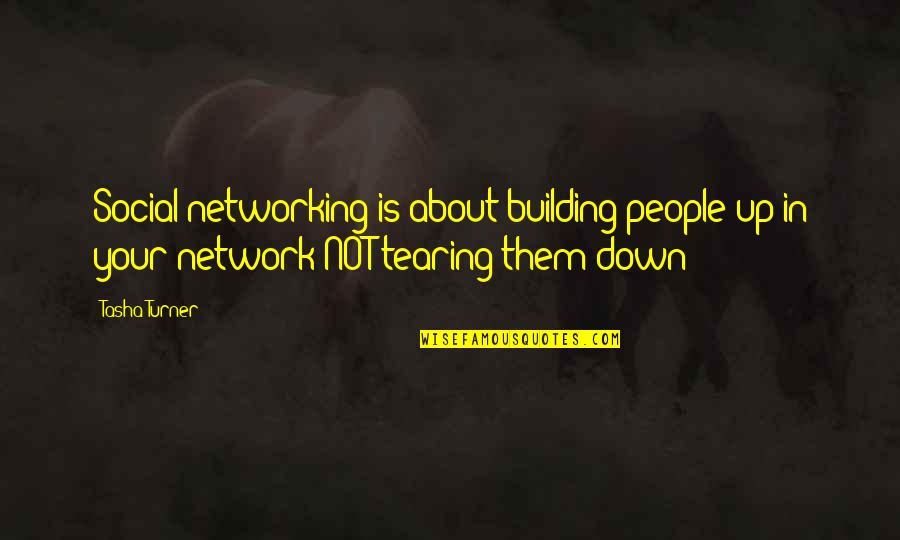 Building Up And Tearing Down Quotes By Tasha Turner: Social networking is about building people up in