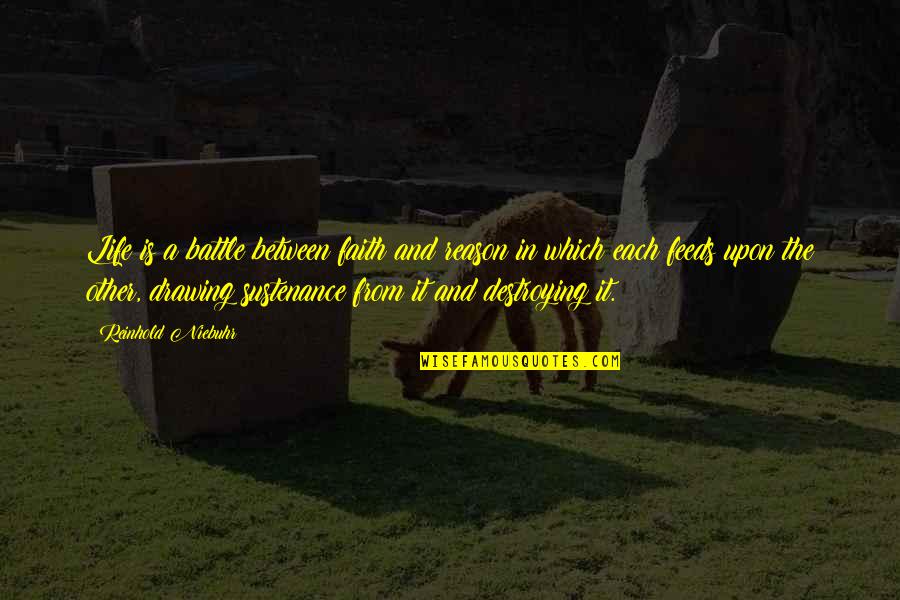 Buildings And Trees Quotes By Reinhold Niebuhr: Life is a battle between faith and reason