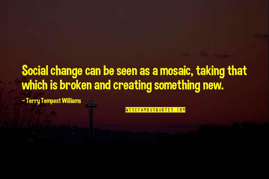 Buissonniere Collection Quotes By Terry Tempest Williams: Social change can be seen as a mosaic,