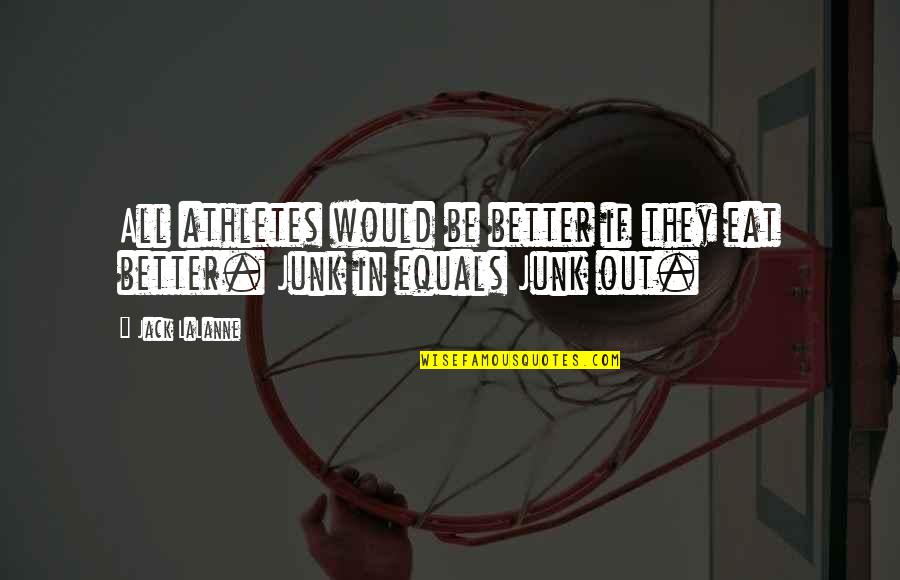 Buitenhuis Recreatietechniek Quotes By Jack LaLanne: All athletes would be better if they eat