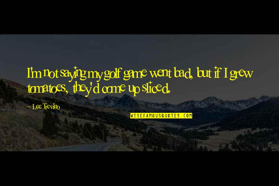 Buitre Leonado Quotes By Lee Trevino: I'm not saying my golf game went bad,