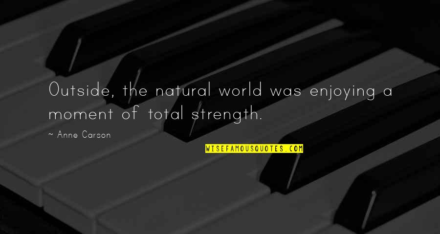 Bukare Tas Quotes By Anne Carson: Outside, the natural world was enjoying a moment