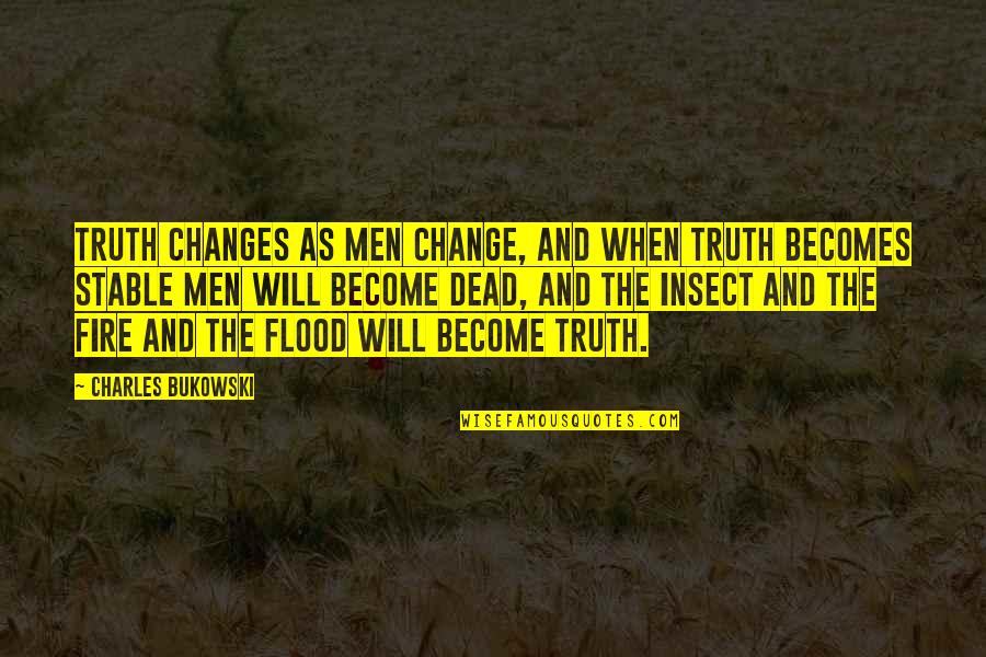 Bukowski Death Quotes By Charles Bukowski: Truth changes as men change, and when truth