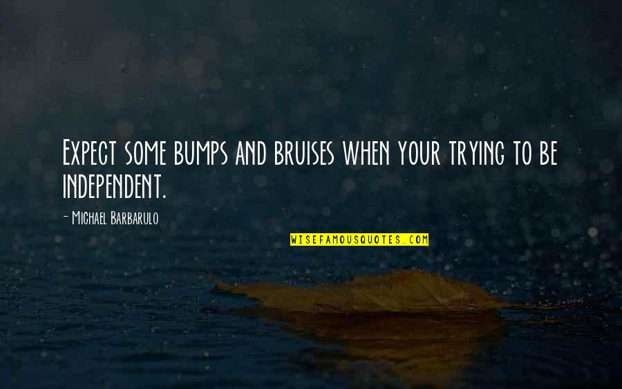 Bukstein Phoenix Quotes By Michael Barbarulo: Expect some bumps and bruises when your trying Bukstein Phoenix Quotes By Michael Barbarulo: Expect some bumps and bruises when your trying