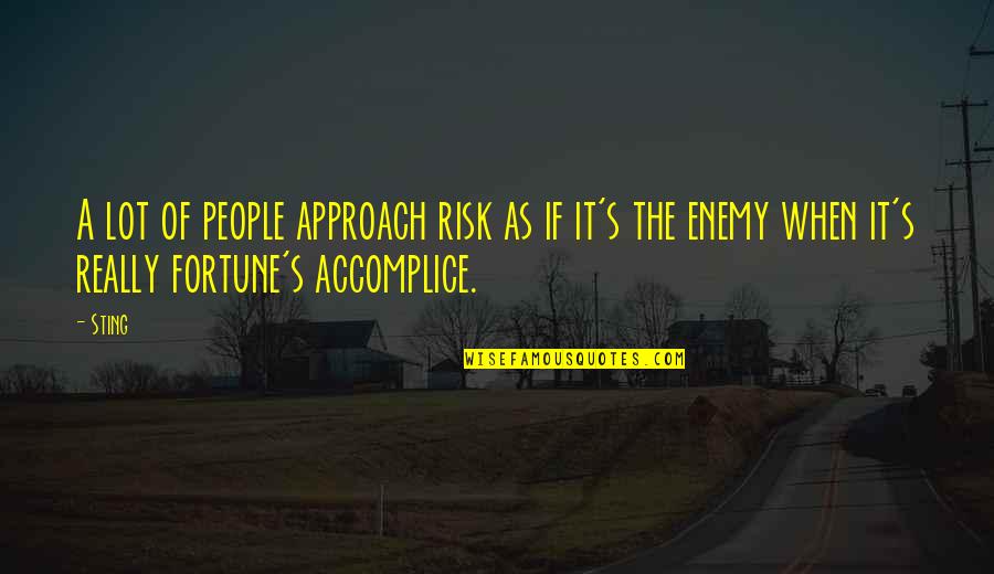 Bukti Quotes By Sting: A lot of people approach risk as if
