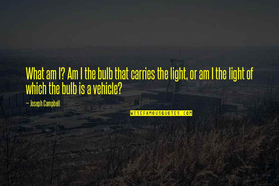 Bulb Quotes By Joseph Campbell: What am I? Am I the bulb that