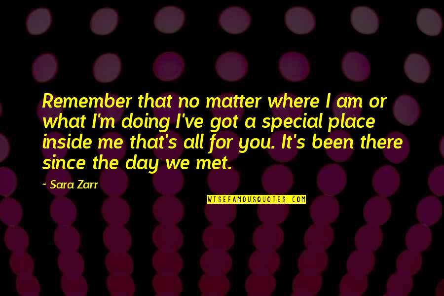 Bulet Quotes By Sara Zarr: Remember that no matter where I am or