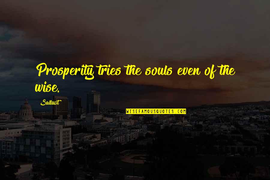 Buljuba Ic Juroslav Quotes By Sallust: Prosperity tries the souls even of the wise.