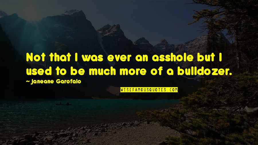 Bulldozer Best Quotes By Janeane Garofalo: Not that I was ever an asshole but