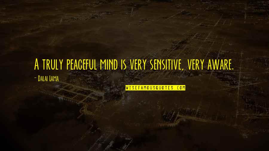 Bullfrogs Butterflies Quotes By Dalai Lama: A truly peaceful mind is very sensitive, very Bullfrogs Butterflies Quotes By Dalai Lama: A truly peaceful mind is very sensitive, very