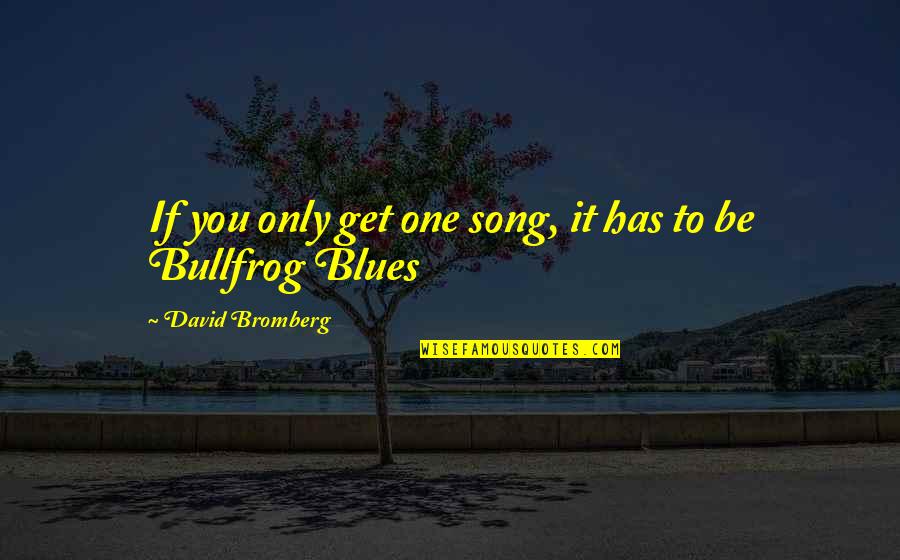 Bullfrog's Quotes By David Bromberg: If you only get one song, it has Bullfrog's Quotes By David Bromberg: If you only get one song, it has