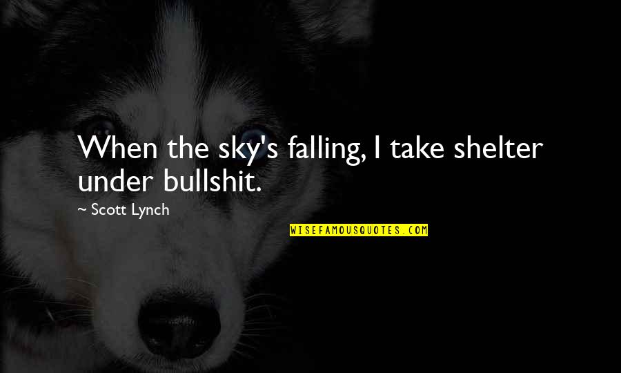 Bullshit's Quotes By Scott Lynch: When the sky's falling, I take shelter under