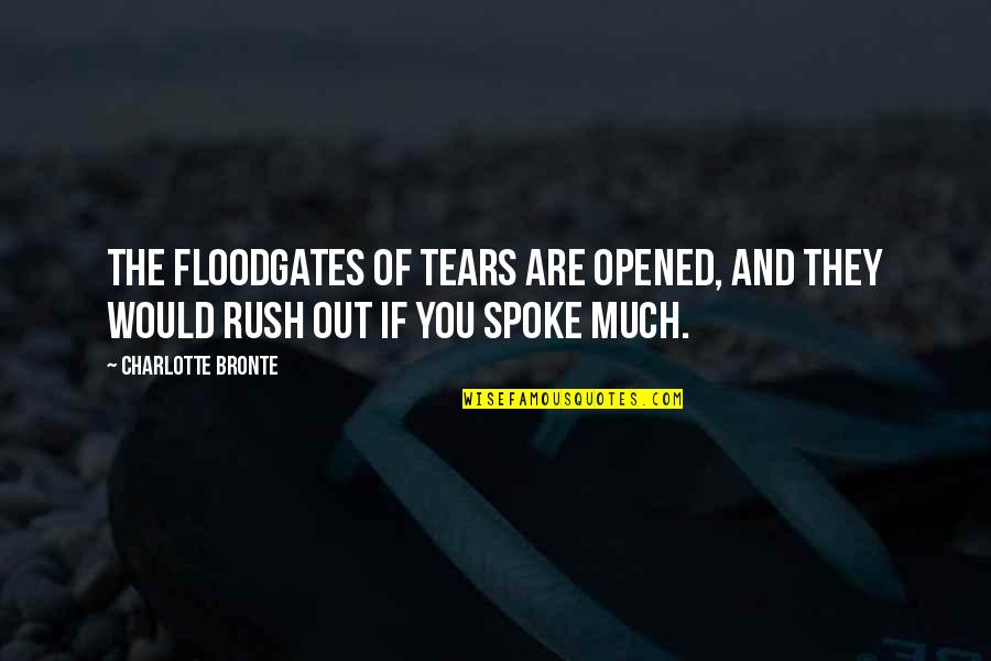 Bullshitty Quotes By Charlotte Bronte: The floodgates of tears are opened, and they