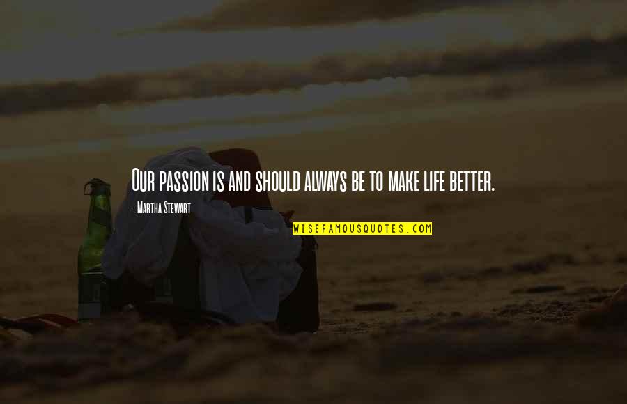 Bully Awareness Quotes By Martha Stewart: Our passion is and should always be to Bully Awareness Quotes By Martha Stewart: Our passion is and should always be to