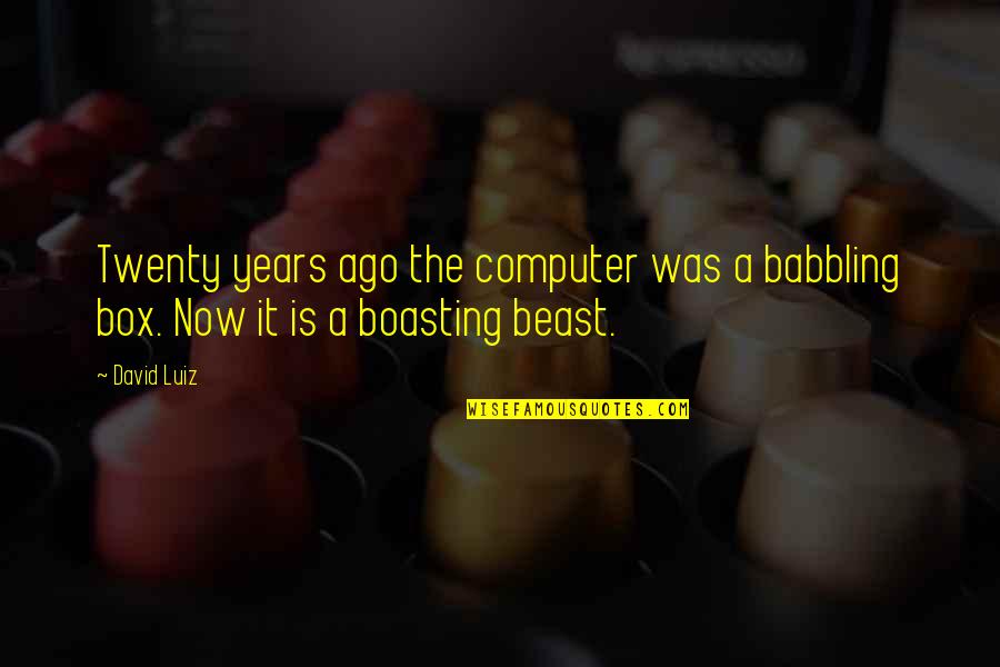 Bulmaro Ibarra Quotes By David Luiz: Twenty years ago the computer was a babbling