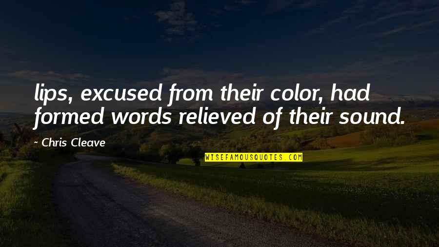 Bulnerable Quotes By Chris Cleave: lips, excused from their color, had formed words