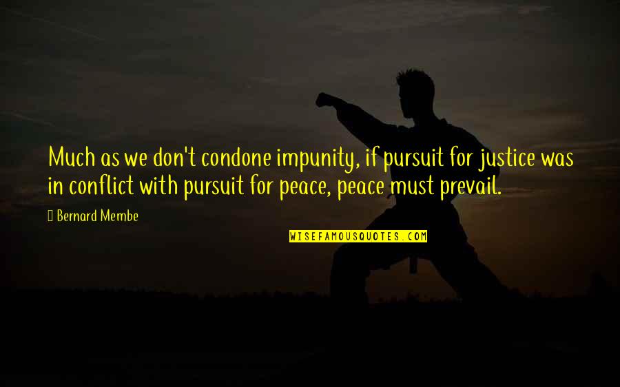 Bulok Na Kamatis Quotes By Bernard Membe: Much as we don't condone impunity, if pursuit