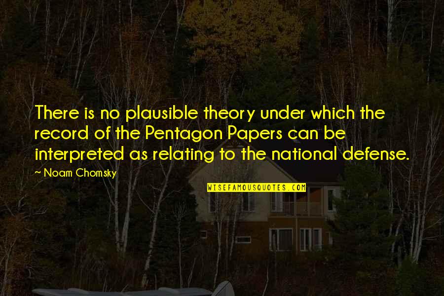 Bulutsu Ve Quotes By Noam Chomsky: There is no plausible theory under which the